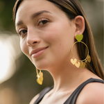 Load image into Gallery viewer, Arete Aro 5 cm Dijes Corazón A1546