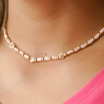 Load image into Gallery viewer, Collar y Pulsera Dije Flores C949