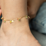 Load image into Gallery viewer, Tobillera Mini Cristales de Colores T049