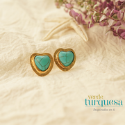 Arete Corazón Turquesa A930