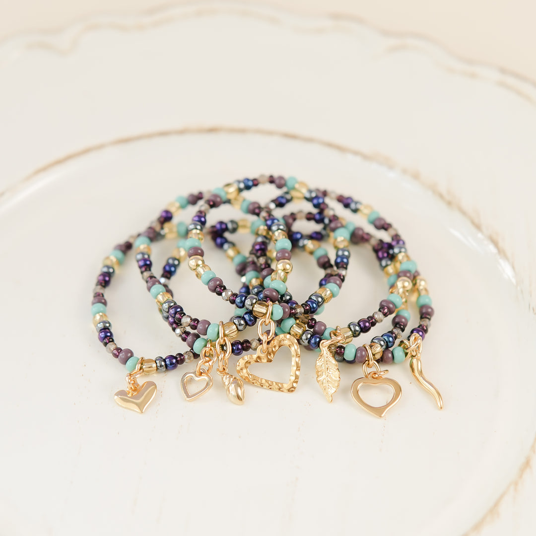 Pulsera semanario set siete pulseras dorada P109