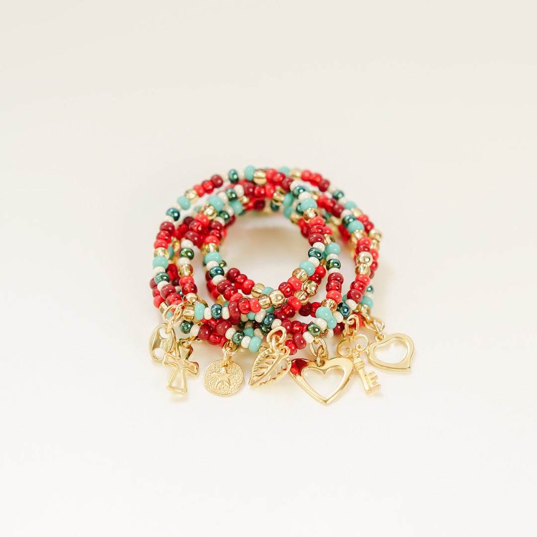 Pulsera semanario set siete pulseras dorada P109