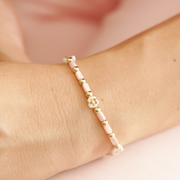 Collar y Pulsera Dije Flores C949