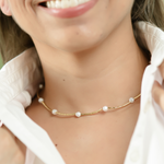 Load image into Gallery viewer, Set Pulsera y Choker Tubito y Perla C1180
