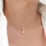 Cadena Hilo Concha con Topos C699