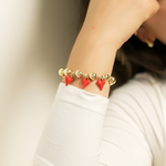 Load image into Gallery viewer, Pulsera Balines Corazones Rojos P785

