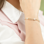 Load image into Gallery viewer, Set Pulsera y Choker Tubito y Perla C1180
