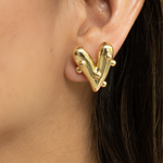 Load image into Gallery viewer, Cadena Corazón puntos con Aretes C1219

